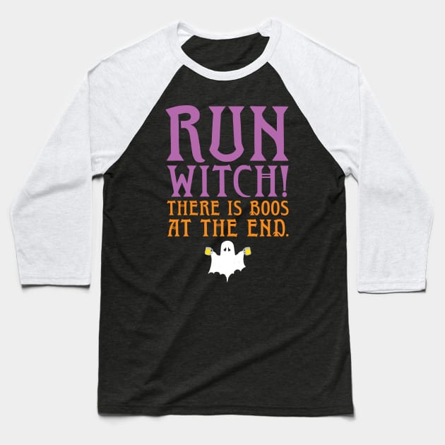 Halloween Workout Tank - Run Witch! Baseball T-Shirt by PodDesignShop